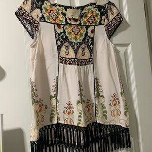 Anthropologie. Vanessa Virginia. Augustine’s fringed tunic. XS